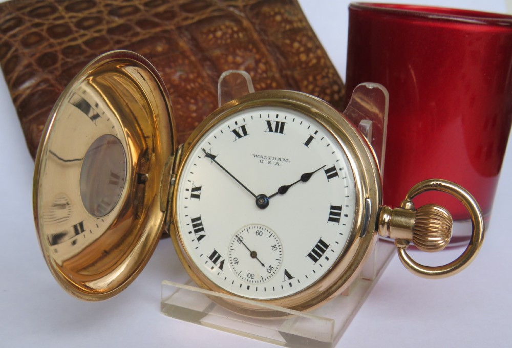 Antique Waltham full hunter pocket watch, 1918