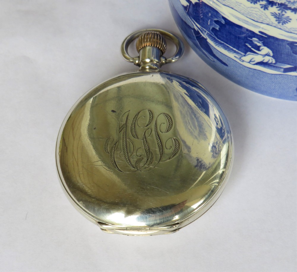 Antique silver Waltham half hunter pocket watch View III
