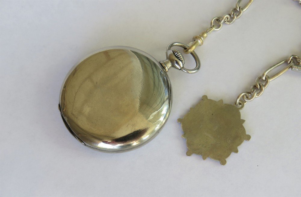 1930s Omega pocket watch and chain View II