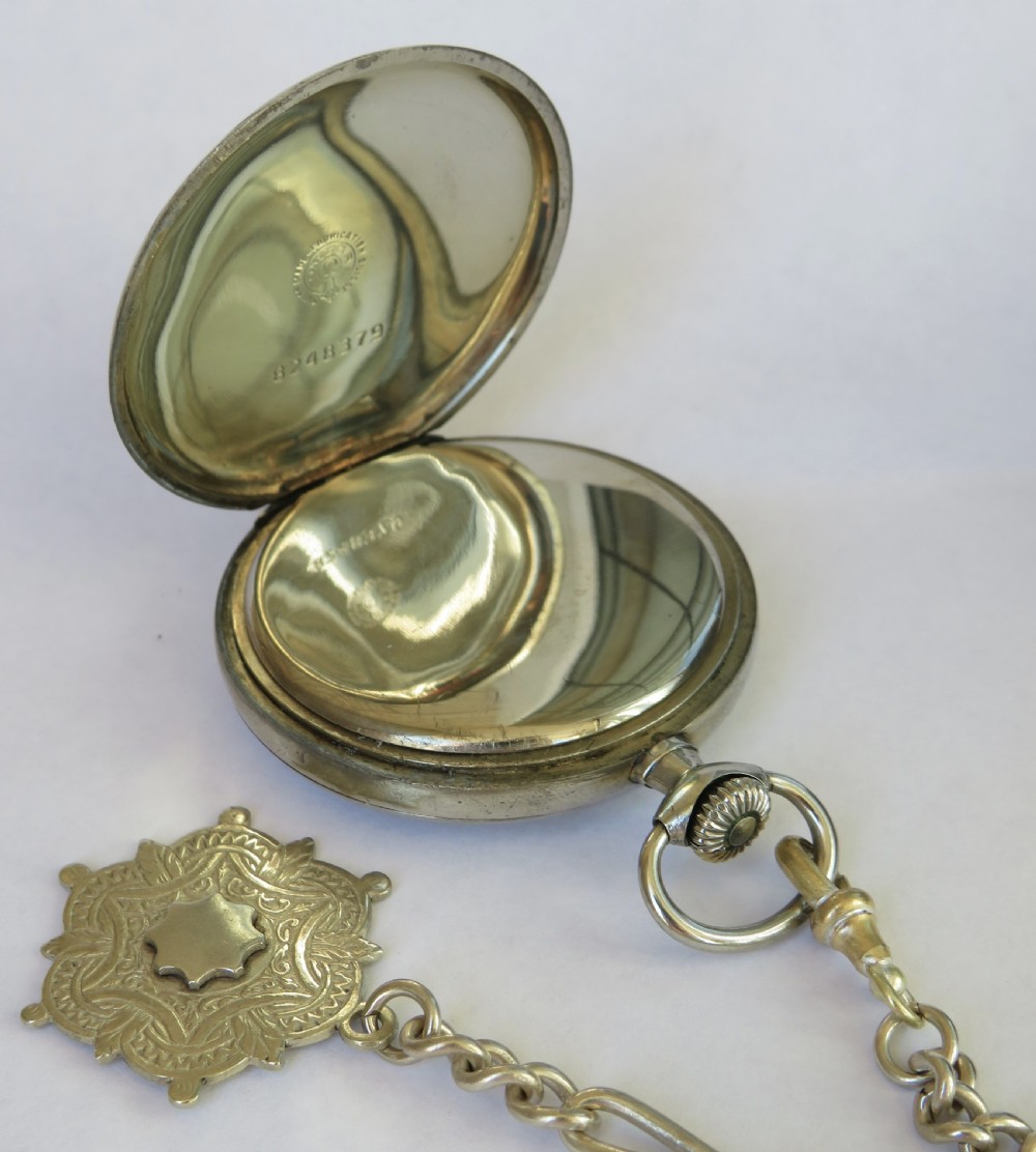 1930s Omega pocket watch and chain View III