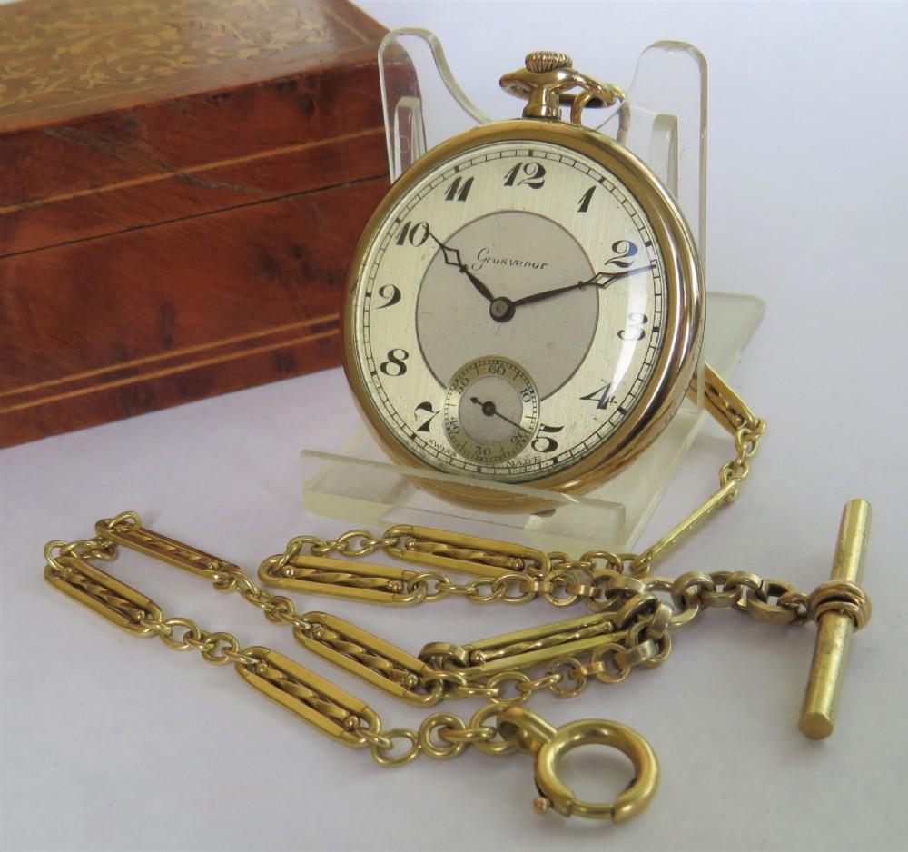 1930s Grosvenor pocket watch with chain