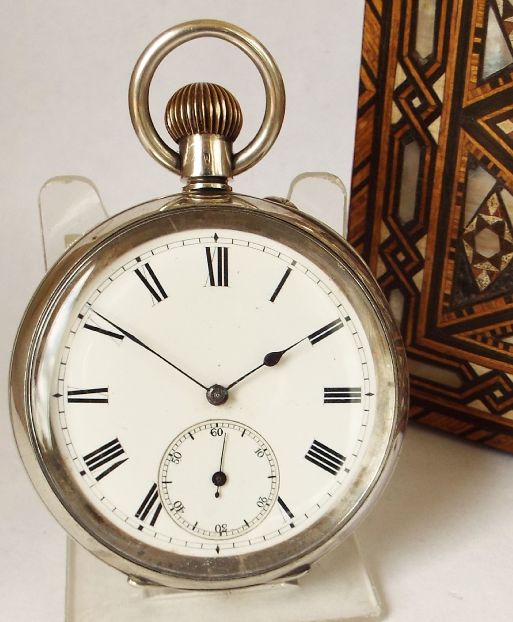 Antique Swiss silver pocket watch.