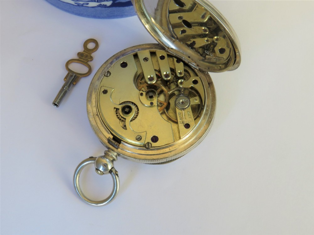 Antique silver pocket watch, 1885 View III
