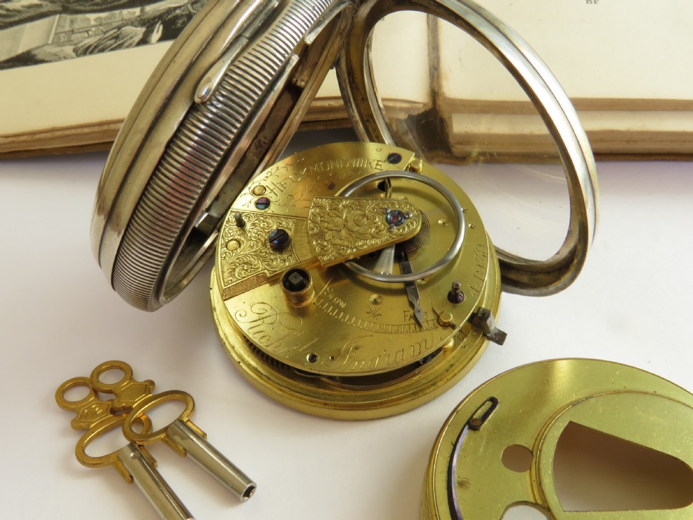 Antique silver fusee pocket watch, Heckmondwike View II