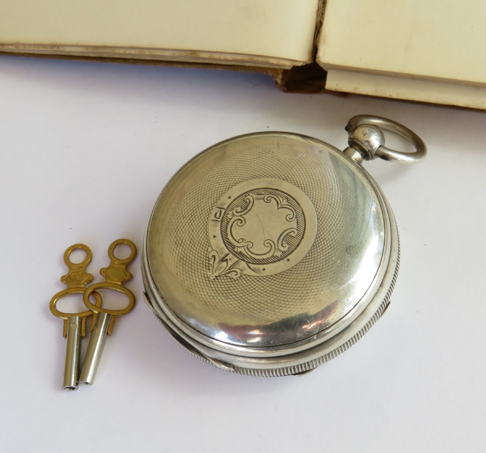 Antique silver fusee pocket watch, Heckmondwike View III