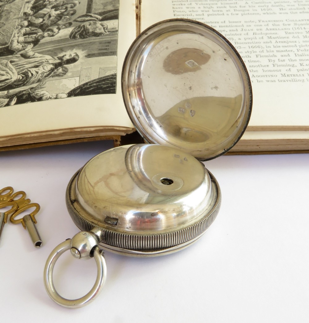 Antique silver fusee pocket watch, Heckmondwike View IV
