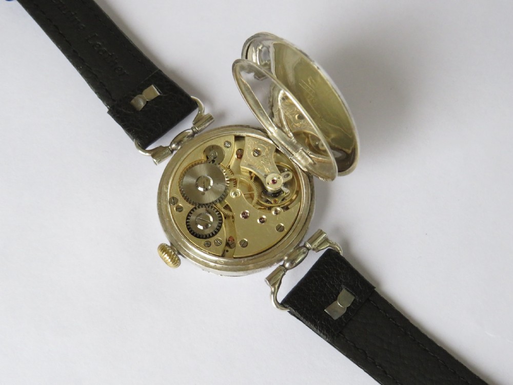 WW1 era Jupiter silver trench watch View V