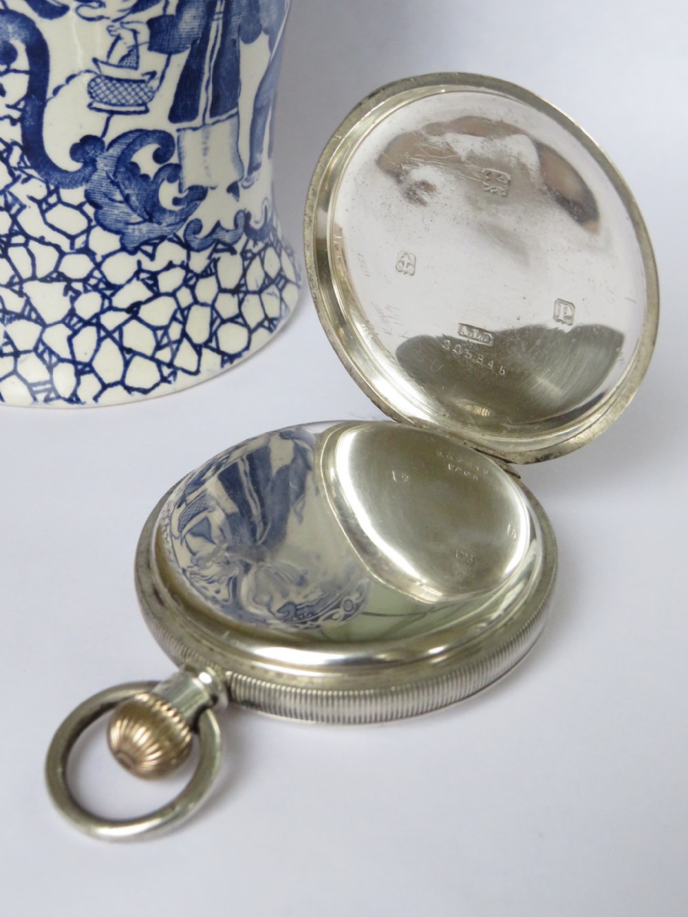 1914 Waltham Bond St silver hunter pocket watch View IV