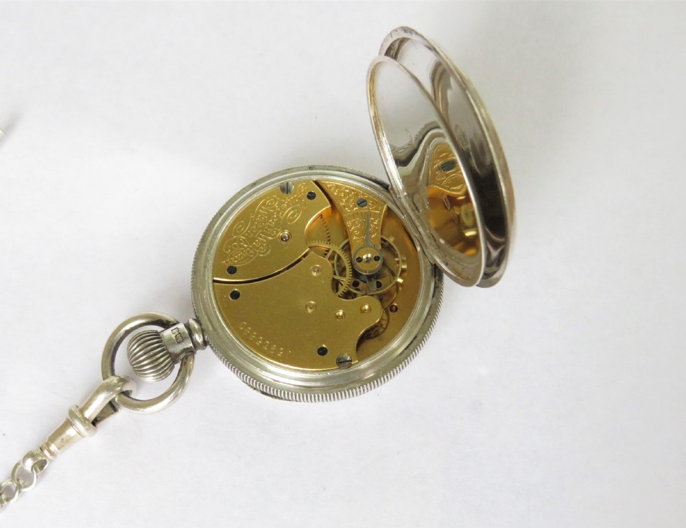 Ladies' antique silver Waltham fob watch and chain View III