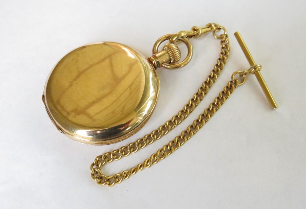 Antique Waltham Traveler pocket watch and chain View II