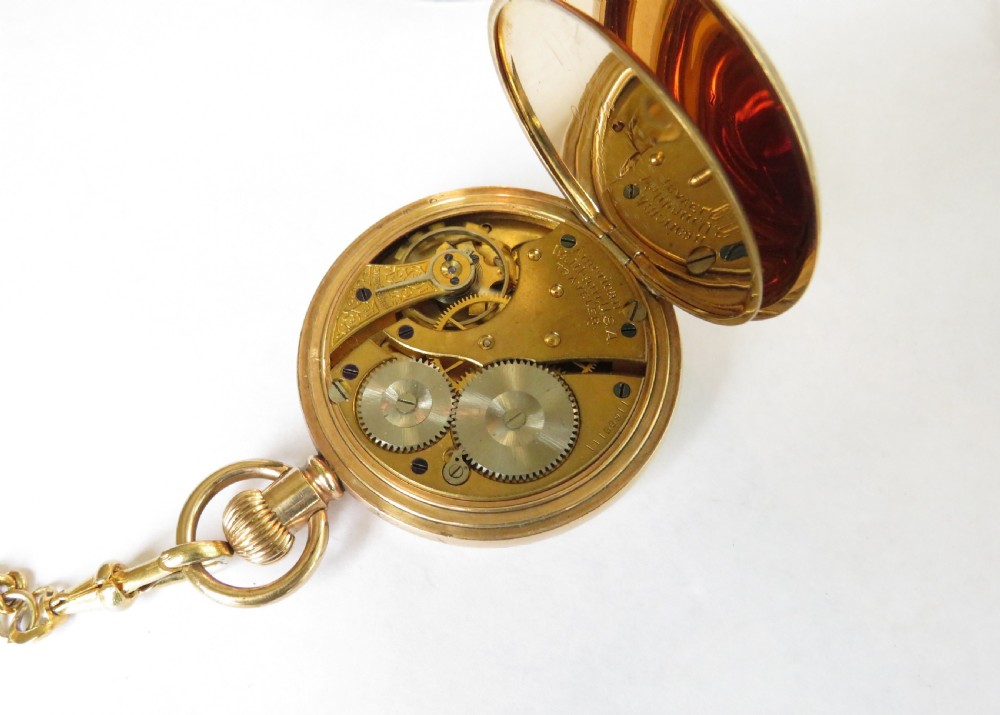 Antique Waltham Traveler pocket watch and chain View III