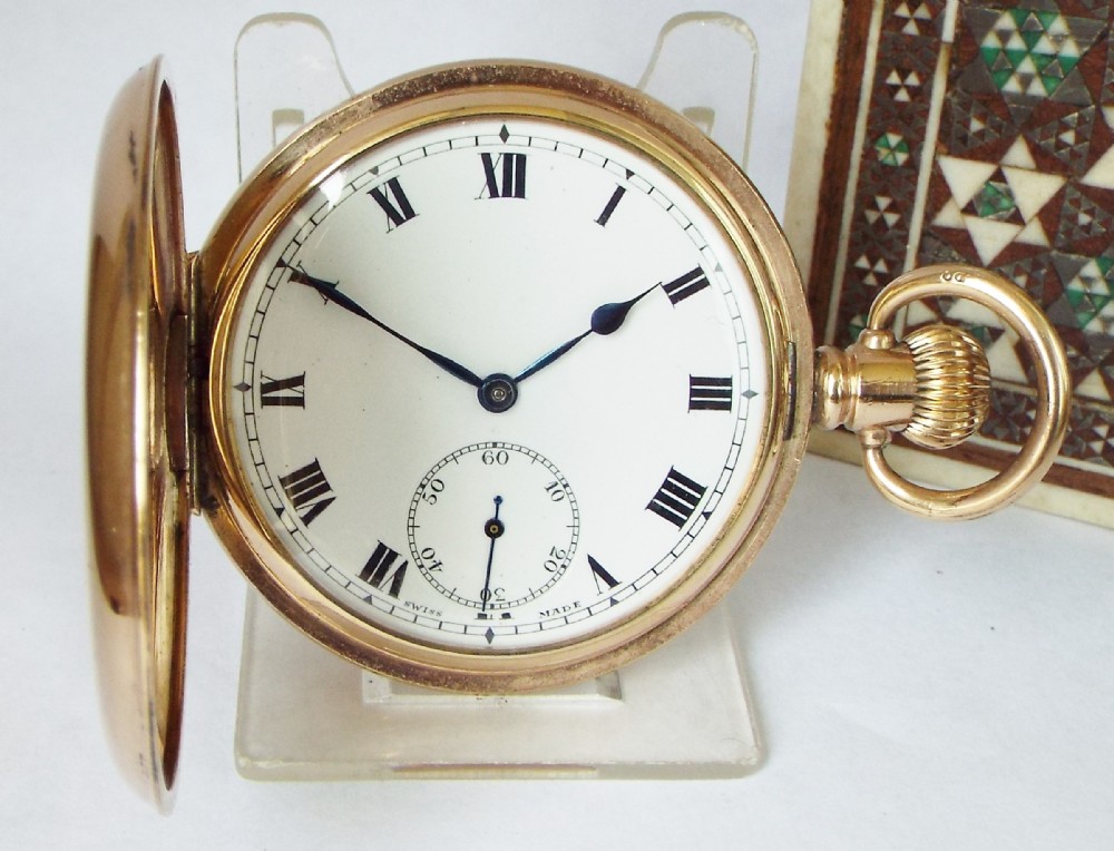 A 1920s Semloh full hunter pocket watch by Cyma.
