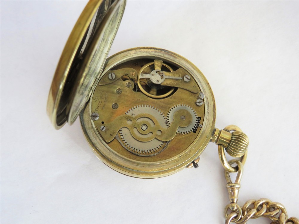 Unusual Railway Timekeeper pocket watch & chain View II