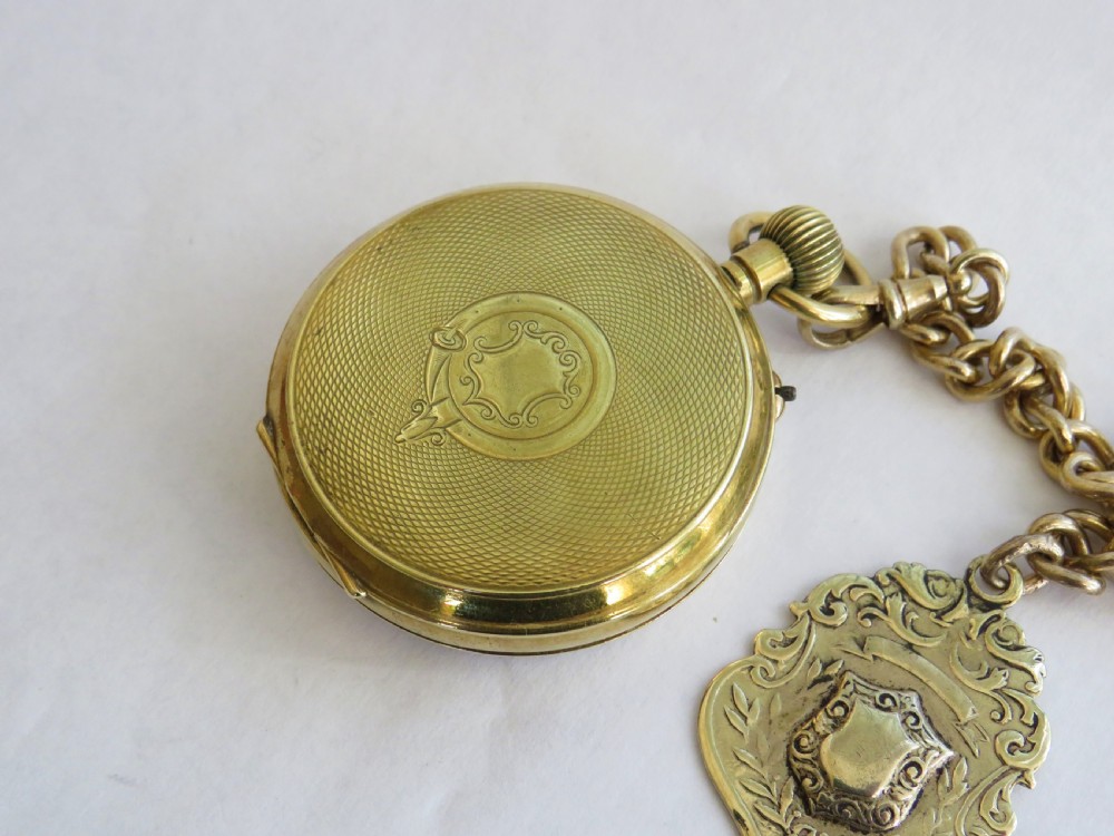 Unusual Railway Timekeeper pocket watch & chain View IV