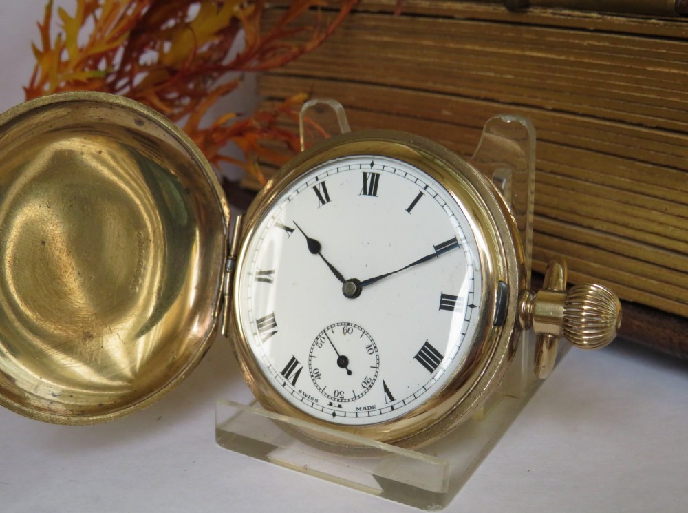 1920s ornate full hunter pocket watch View III