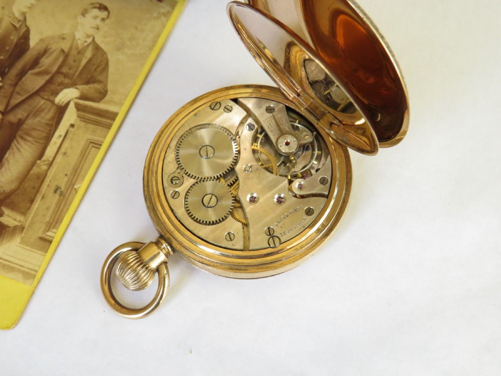 1920s ornate full hunter pocket watch View IV