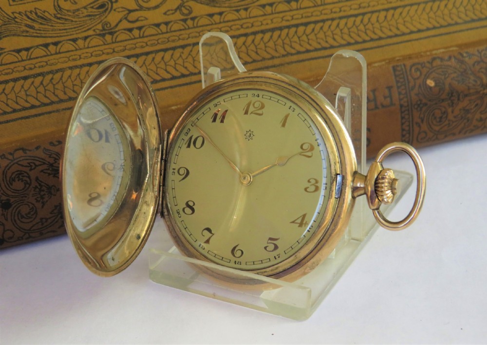 1930s Junghans Art Deco full hunter pocket watch