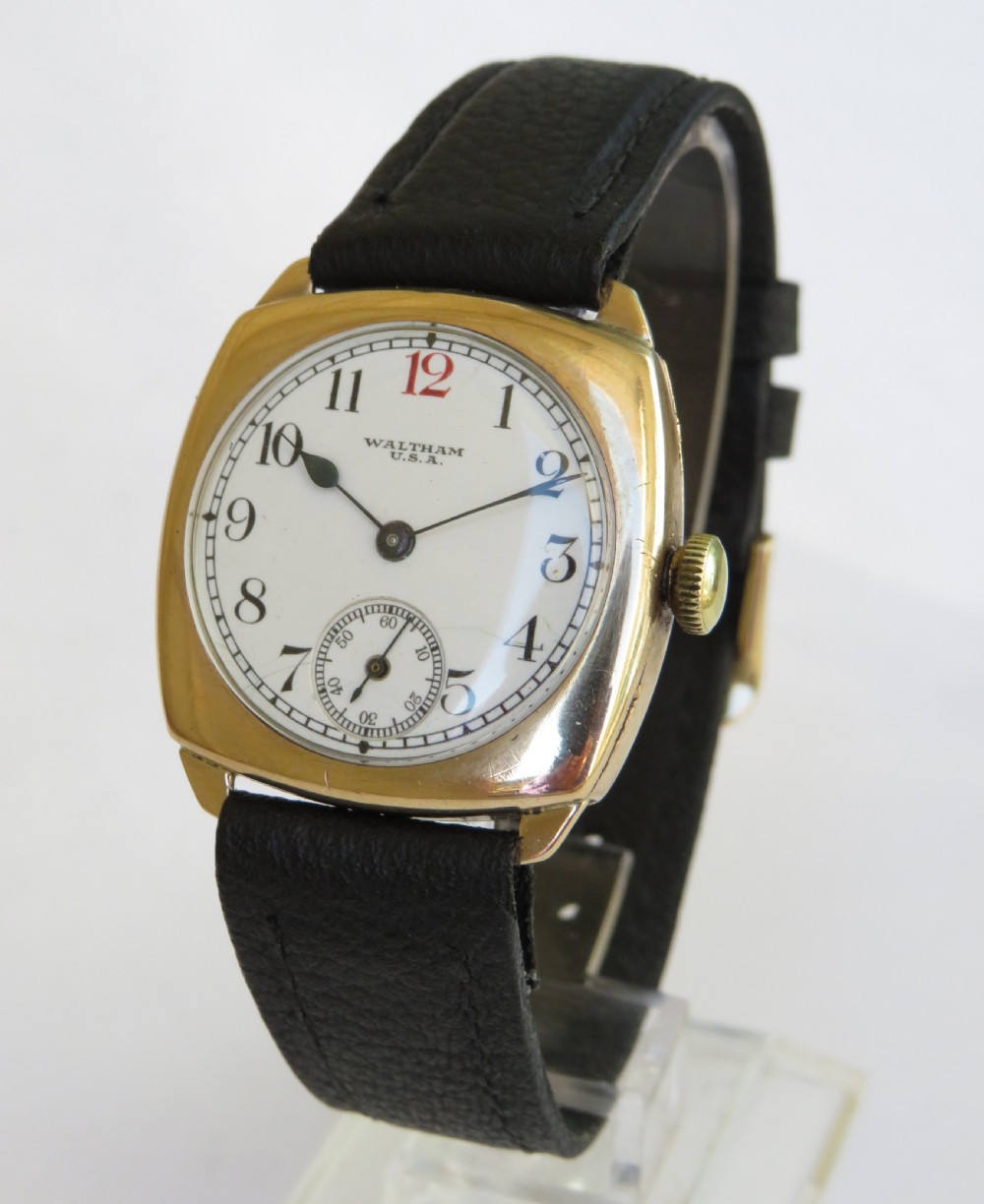 Gents 9ct gold Waltham wrist watch, 1931 View II