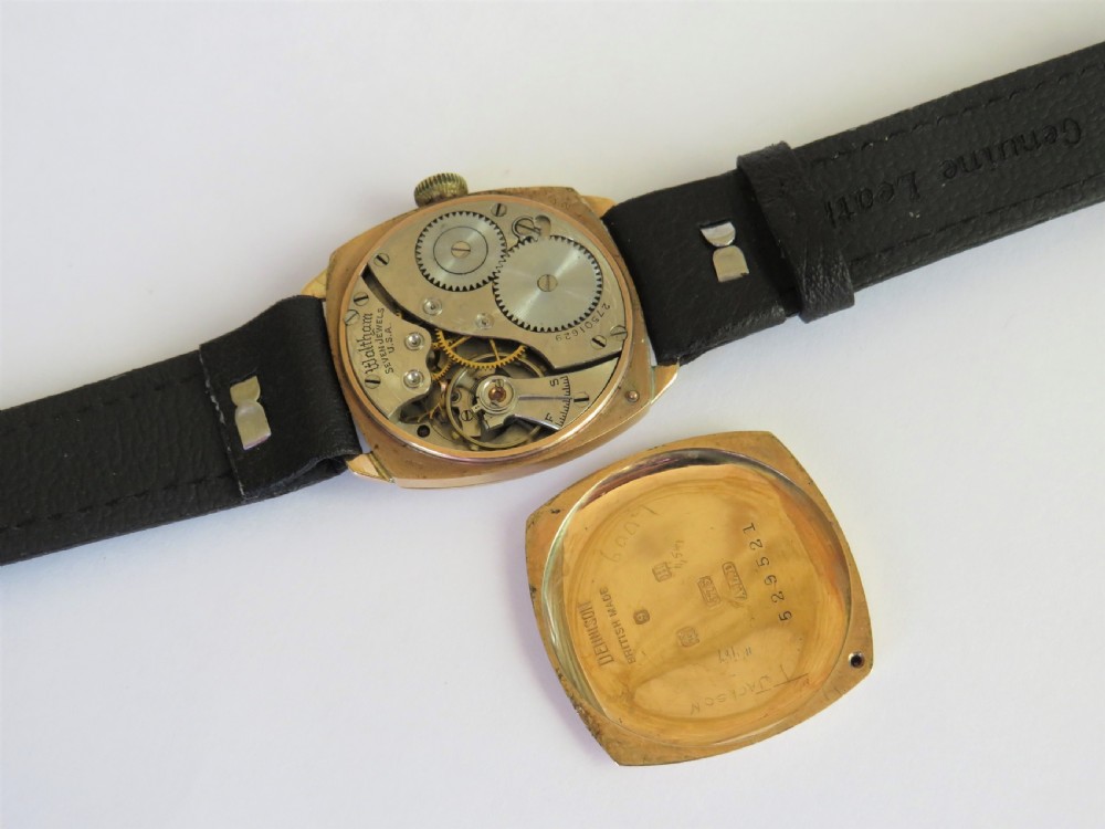 Gents 9ct gold Waltham wrist watch, 1931 View IV