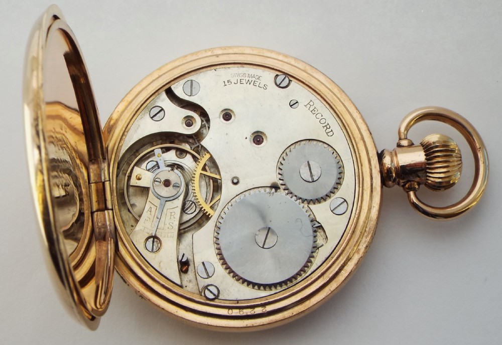 A 1920s Record full hunter pocket watch. View V