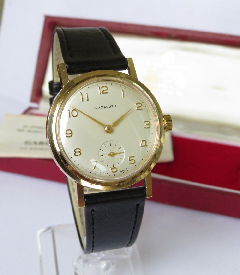Gents 9ct gold Garrard wristwatch, 1964 View II
