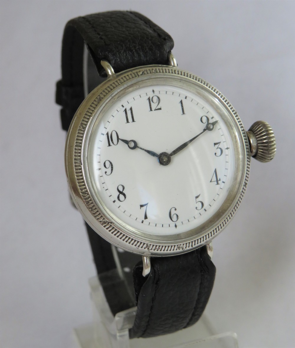 Gents antique silver Tavannes trench watch, 1915 View II