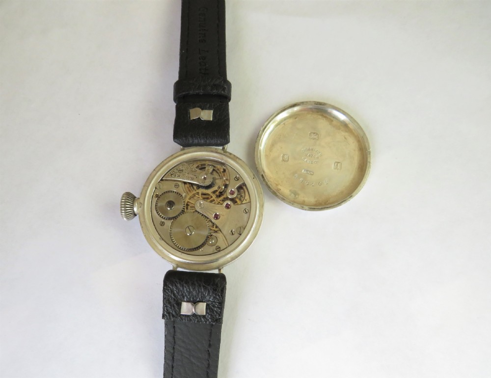 Gents antique silver Tavannes trench watch, 1915 View V