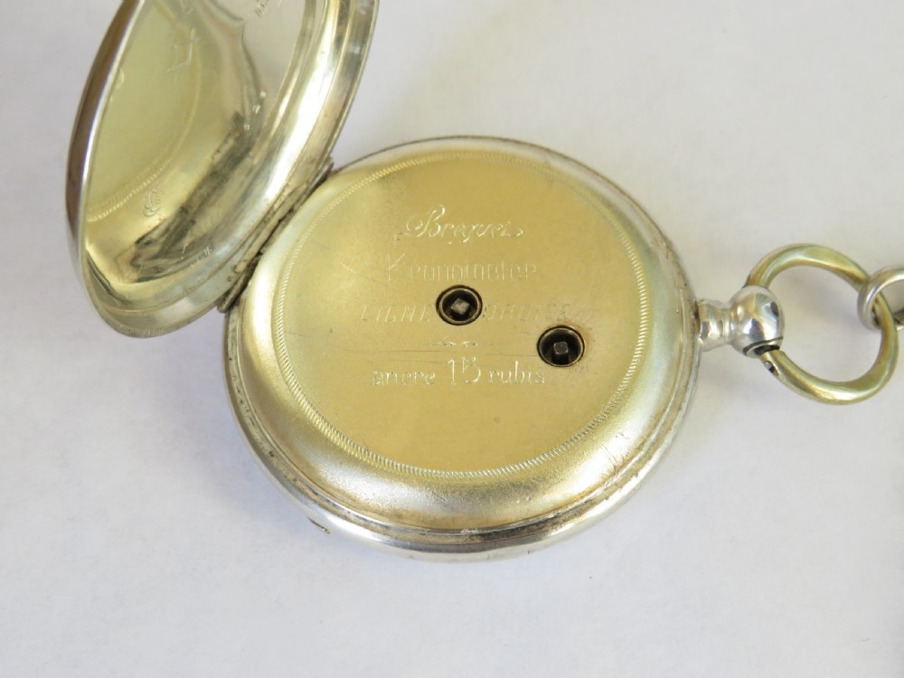 Antique silver pocket watch and chain View IV