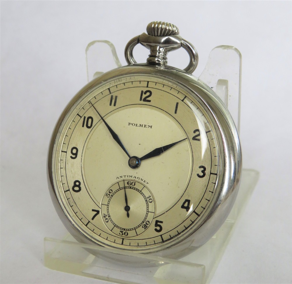 1940s Polhem pocket watch by Richard Vogt & Co View II