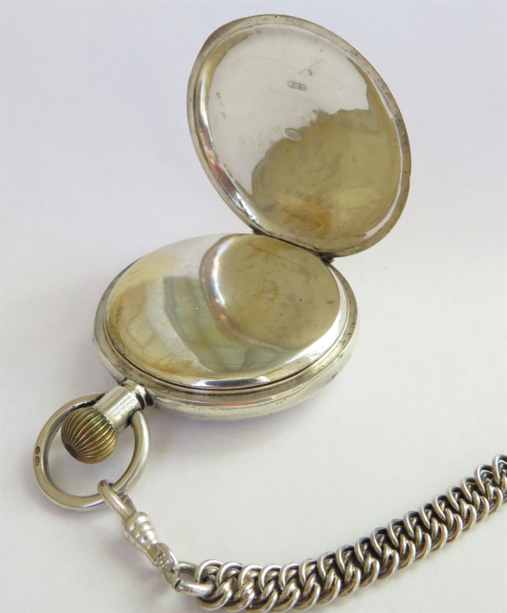 Antique silver Büren pocket watch and chain View IV