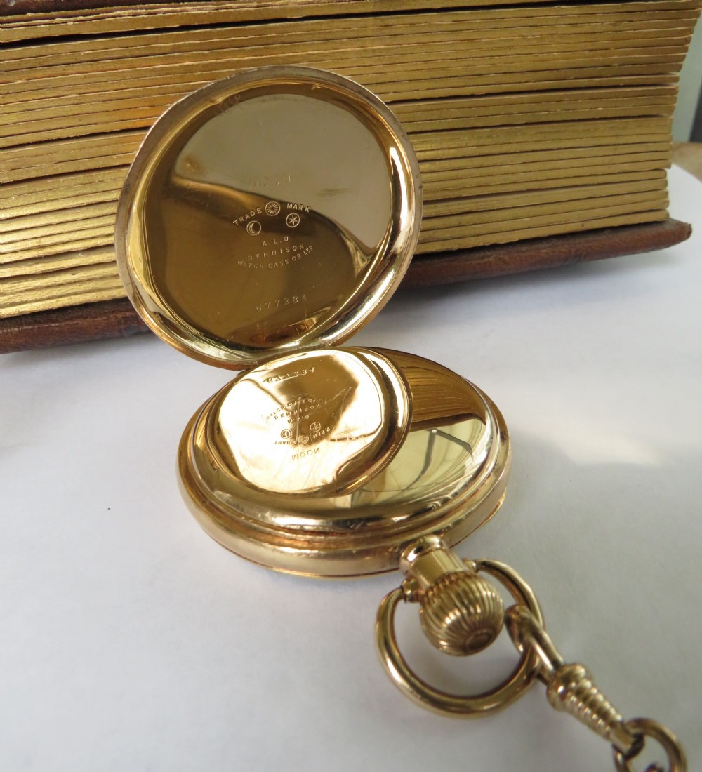 Antique 1906 Waltham pocket watch and chain View III