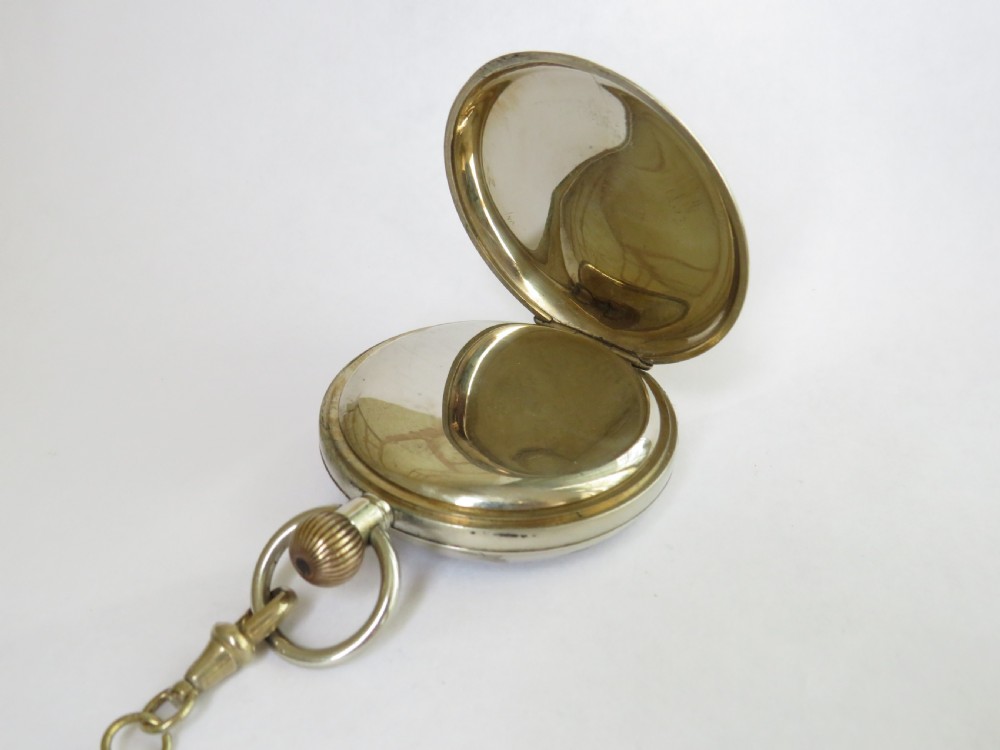 1930s nickel pocket watch and chain View III