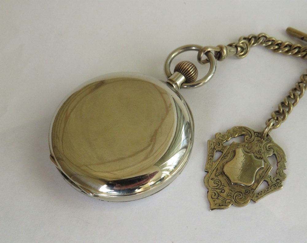 1930s nickel pocket watch and chain View IV