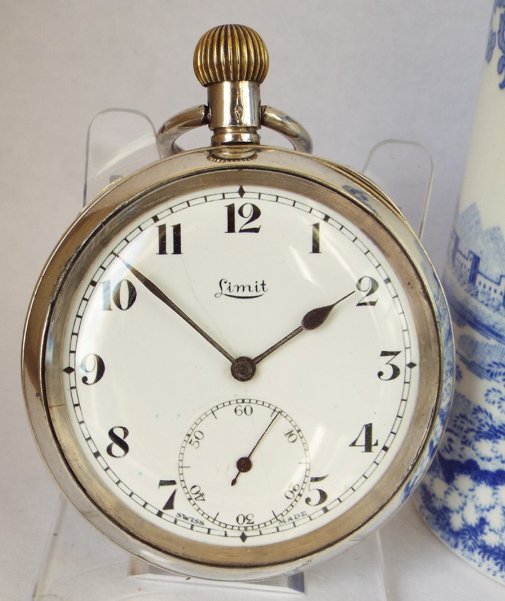 Antique 1919 silver Limit pocket watch.