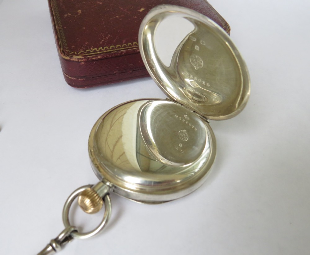 Antique silver Omega pocket watch and chain View IV