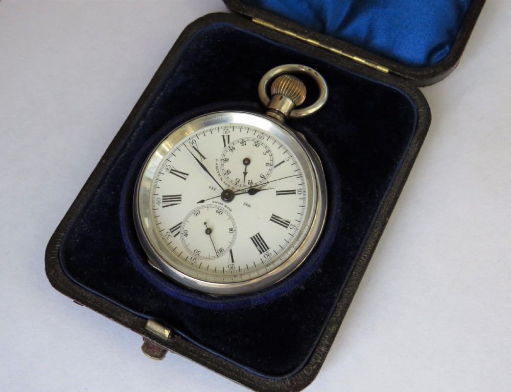 Antique S Smith centre seconds chrono pocket watch View II