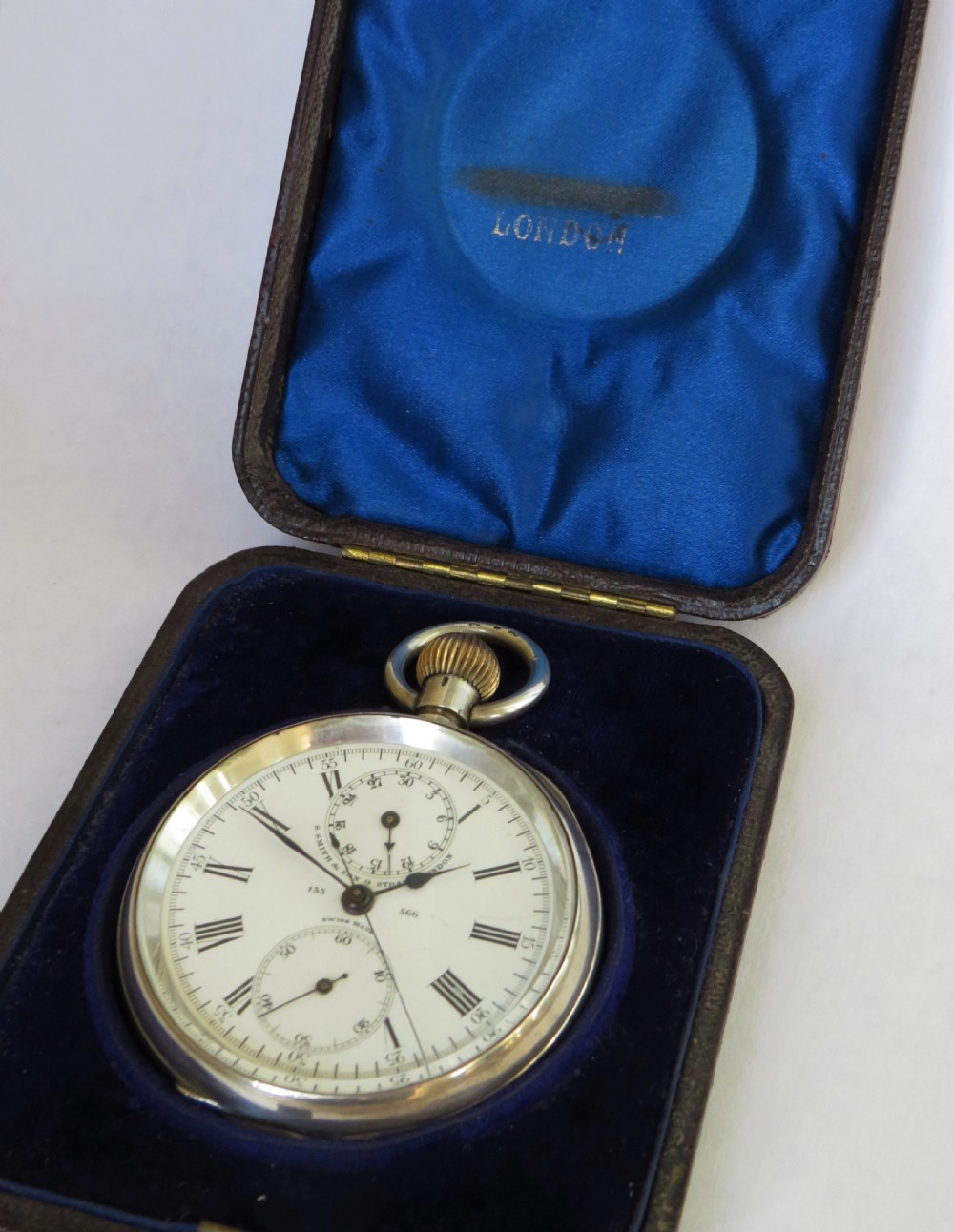 Antique S Smith centre seconds chrono pocket watch View III