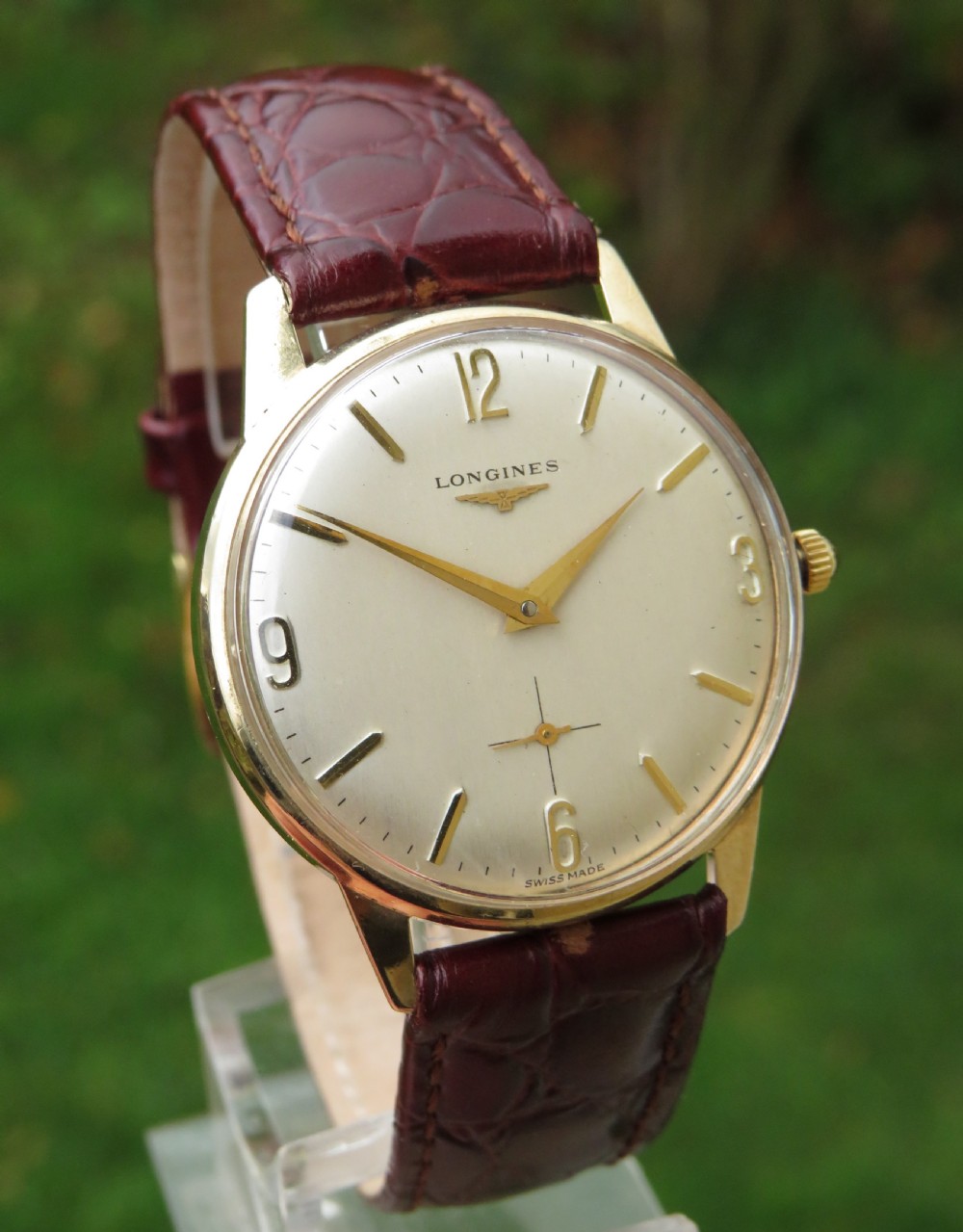 Gents 9ct gold Longines wrist watch, 1965