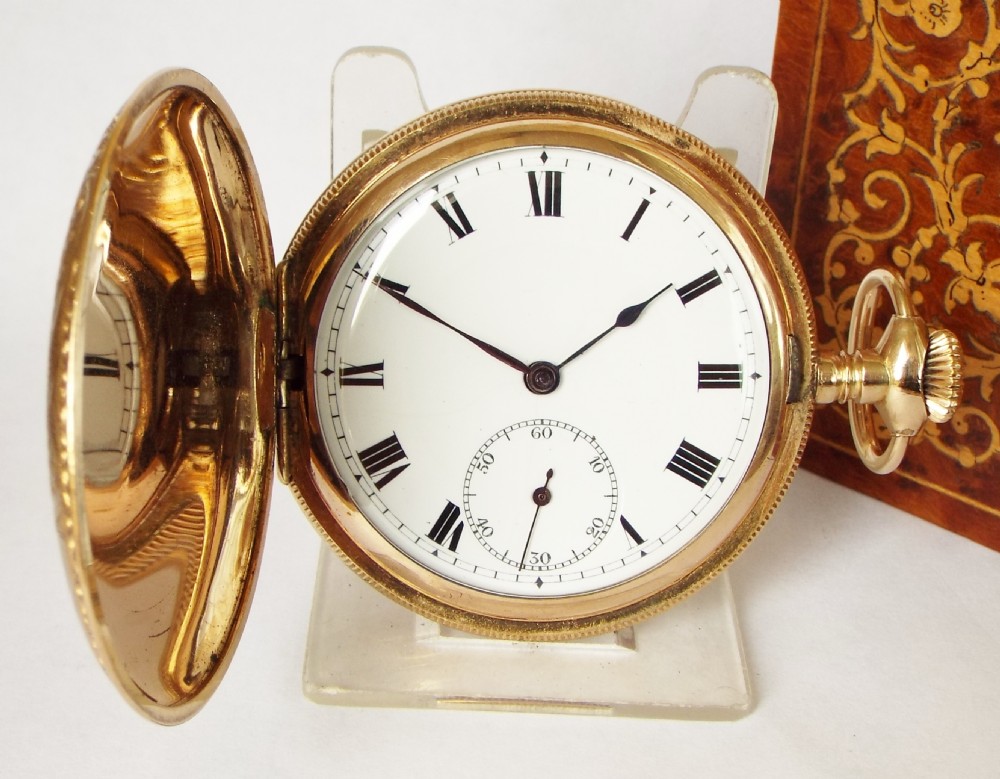 1920s ornate full hunter pocket watch. View II