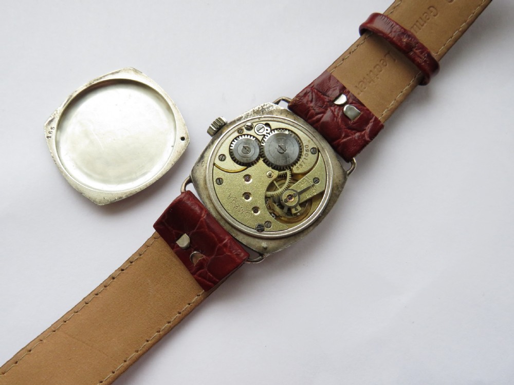 Gents silver Omega wrist watch, c1920 View III