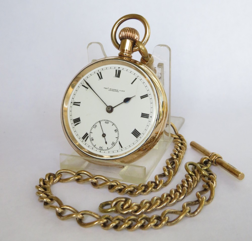 1930s Thomas Russell pocket watch and chain