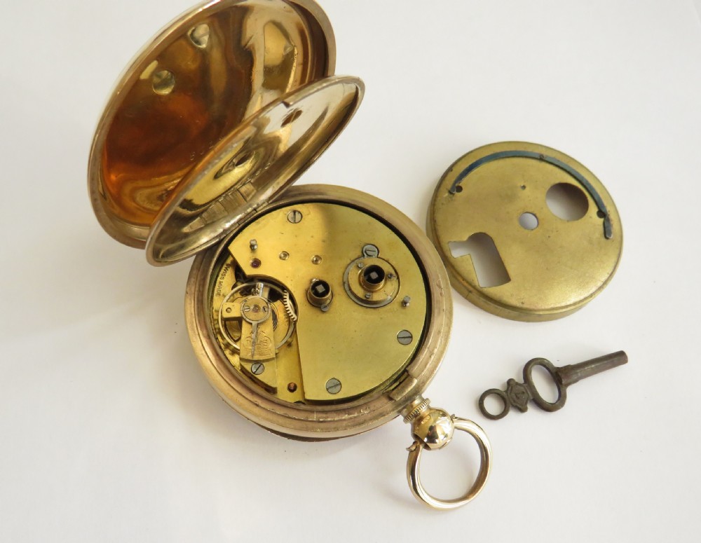 Antique gold plated pocket watch, Launceston View III