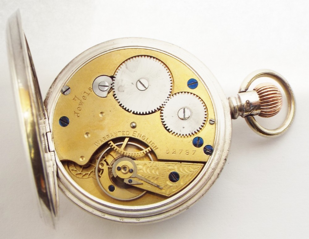 Antique silver English lever pocket watch originally retailed by R.A.Jones & Son. Southend -on - Sea View V