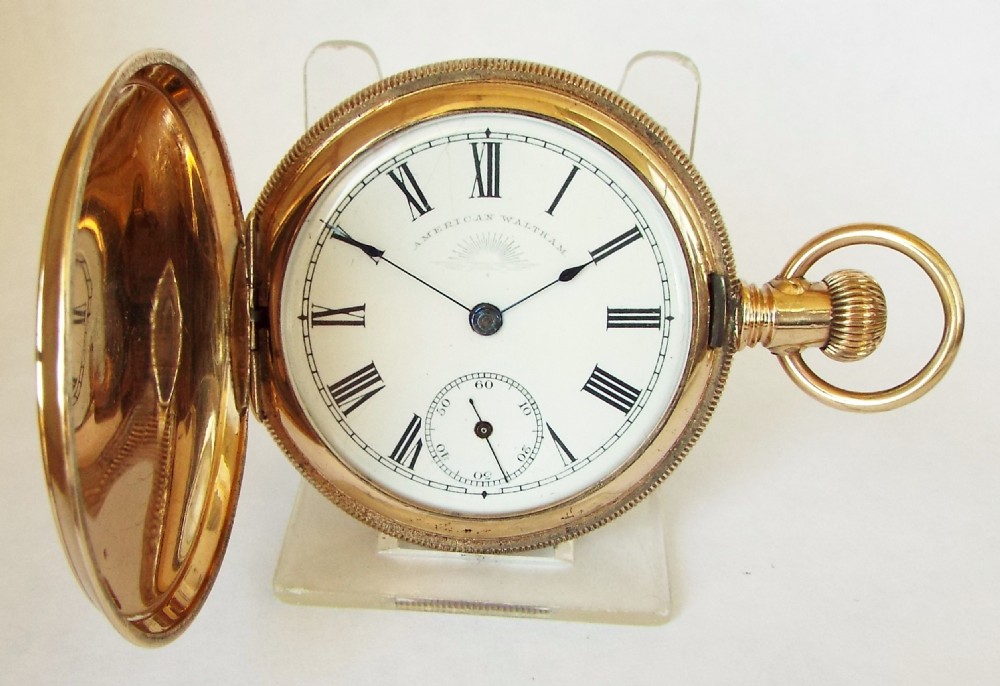 An antique Waltham full hunter pocket watch, 1896.