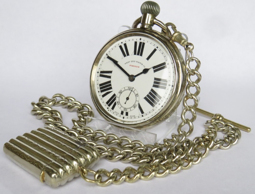 1930s West End Watch Co 'Pioneer' watch and chain