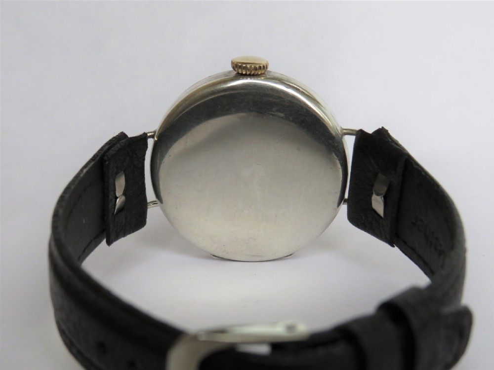 Antique Masonic silver Marvin trench watch, 1915 View III