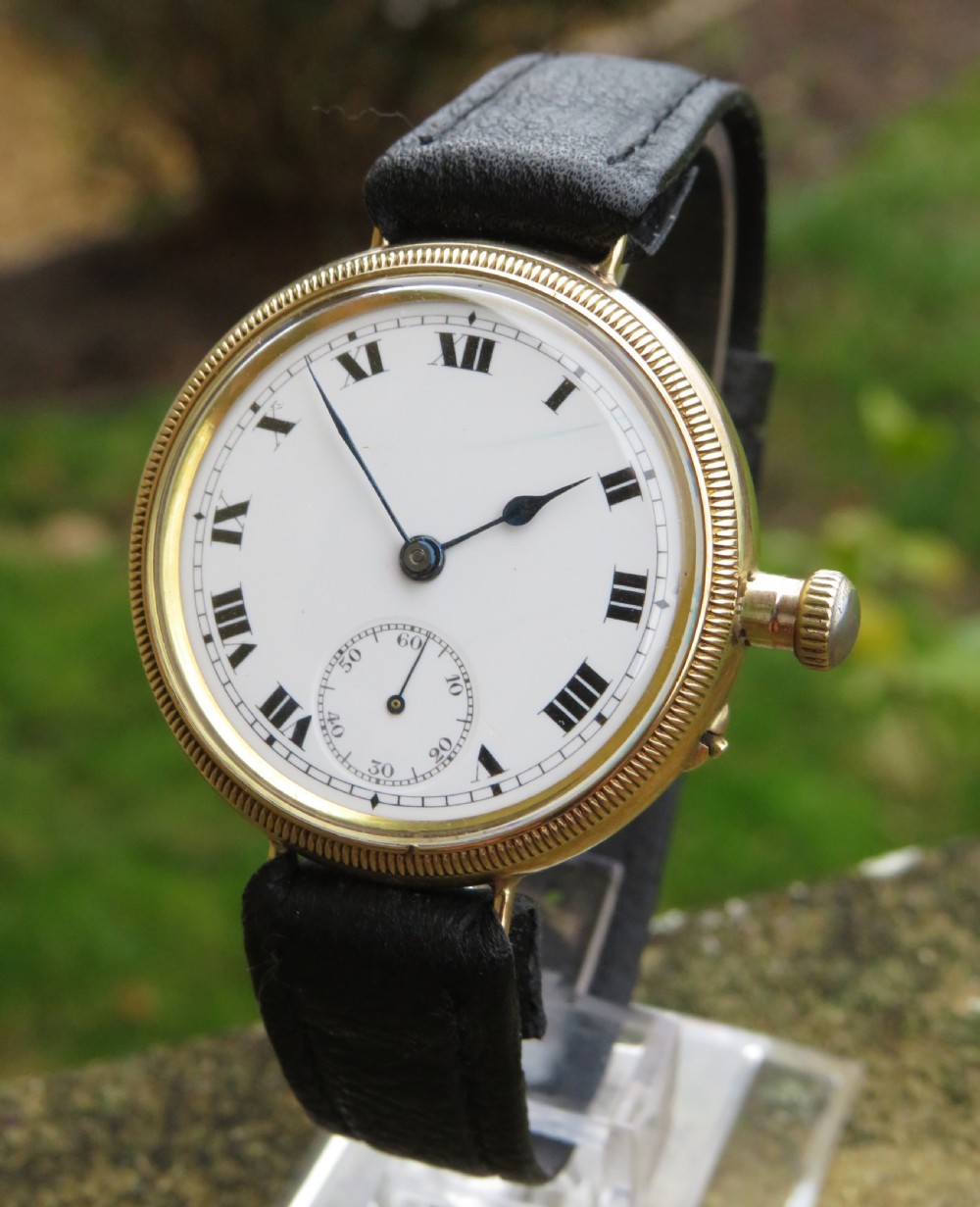 Gents 9ct gold Vertex trench watch, 1925