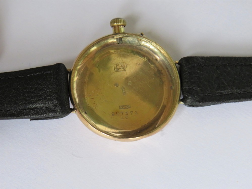 Gents 9ct gold Vertex trench watch, 1925 View IV