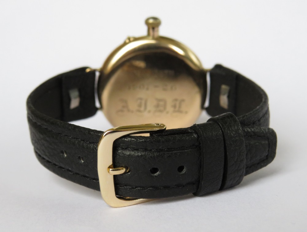 Gents 9ct gold Vertex trench watch, 1925 View VI