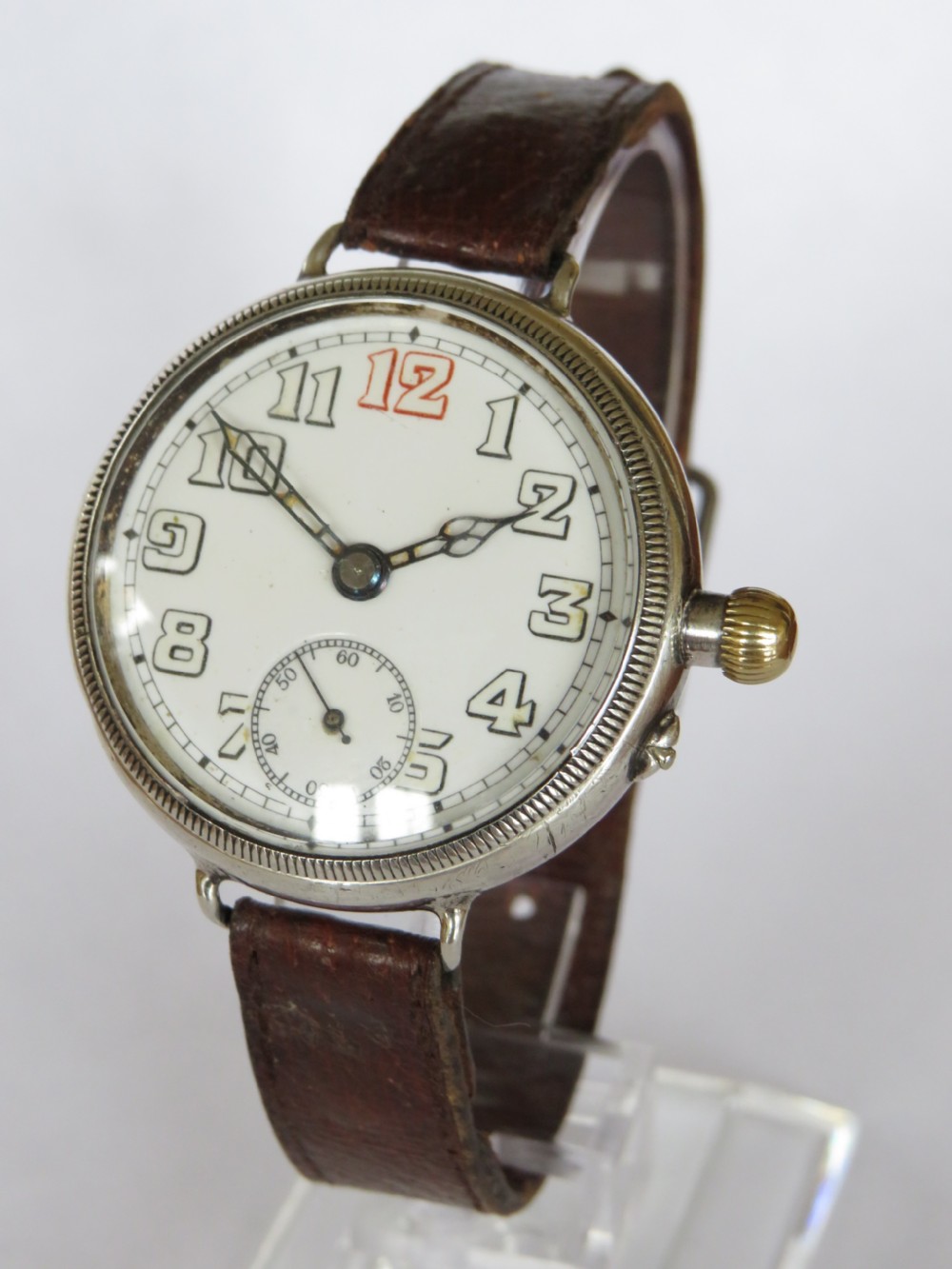 Antique silver Borgel cased trench watch, 1915